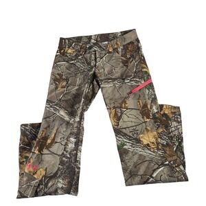 Under Armour Realtree Camo Pants Womens 2 Pink Trim Hunting Hiking 1260162